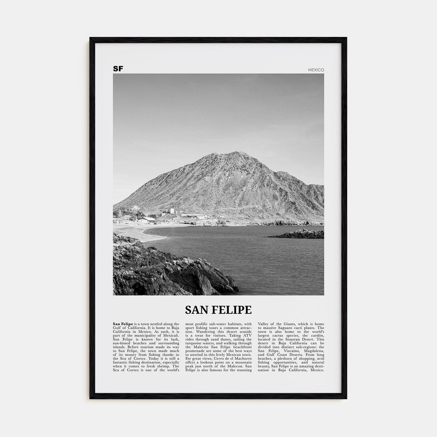 San Felipe Travel B&W Poster