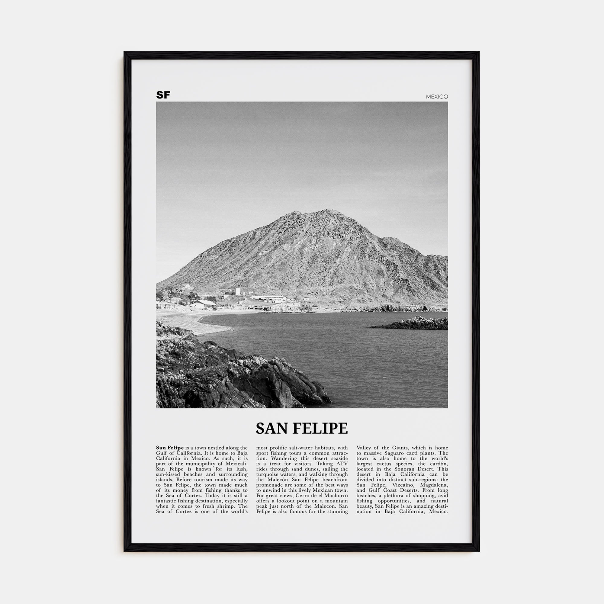 San Felipe Travel B&W Poster