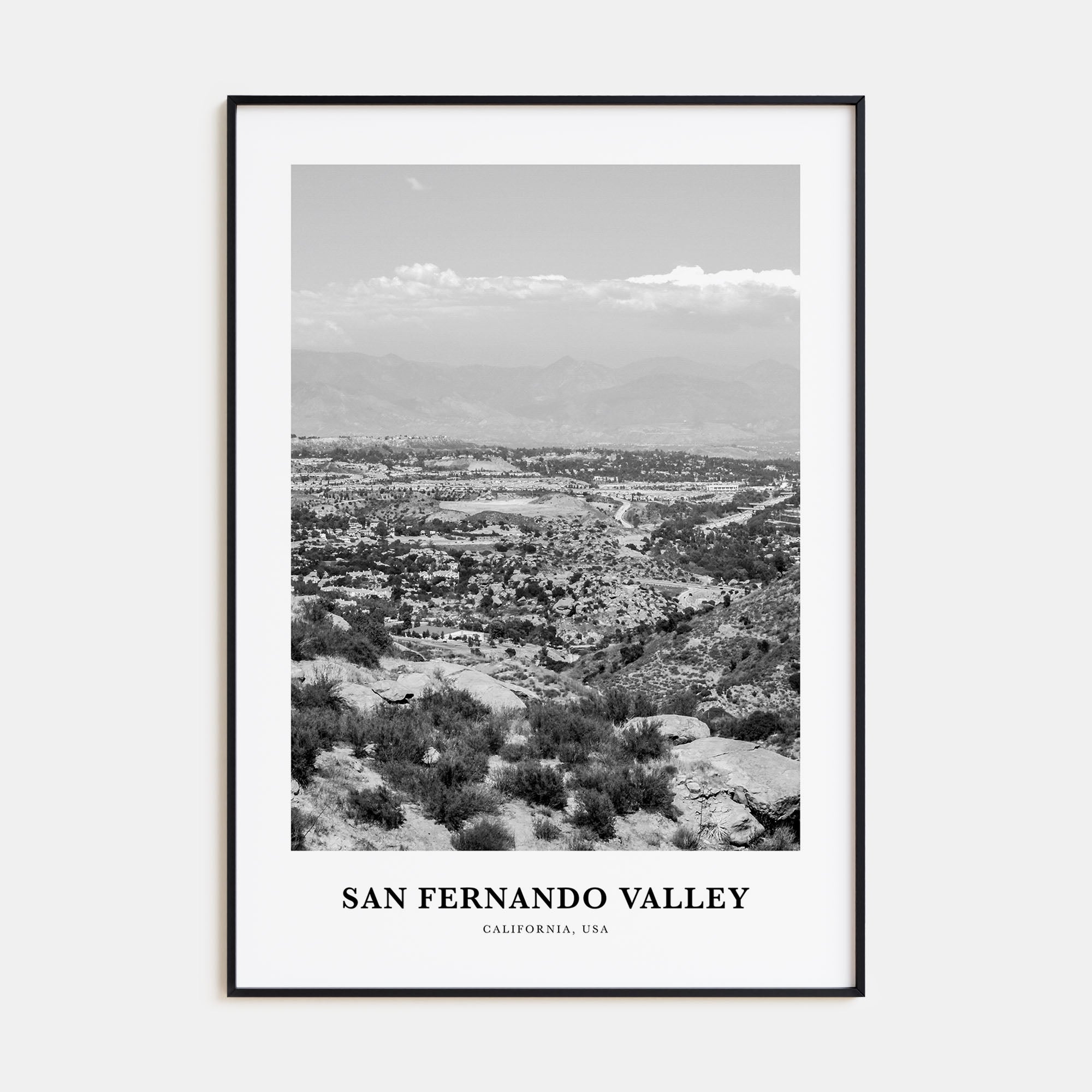 San Fernando Valley Portrait B&W Poster
