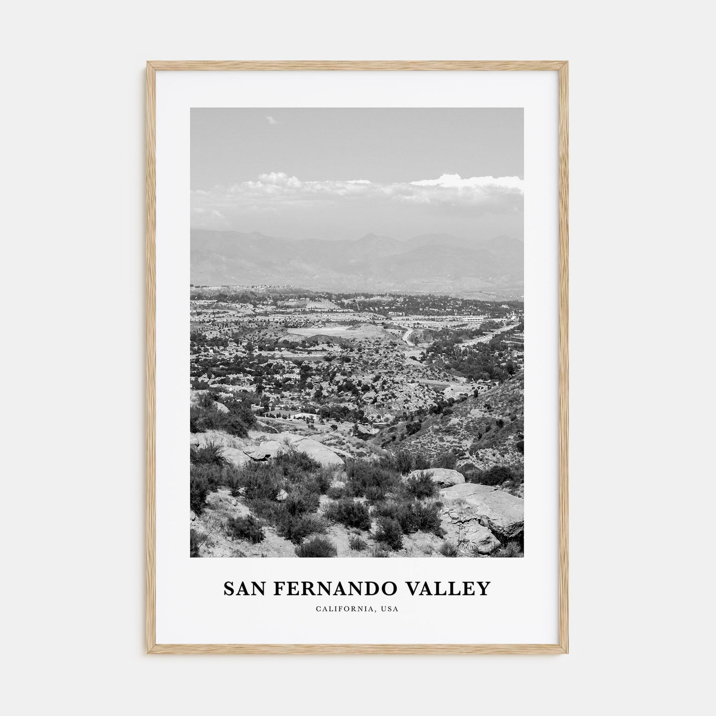 San Fernando Valley Portrait B&W Poster