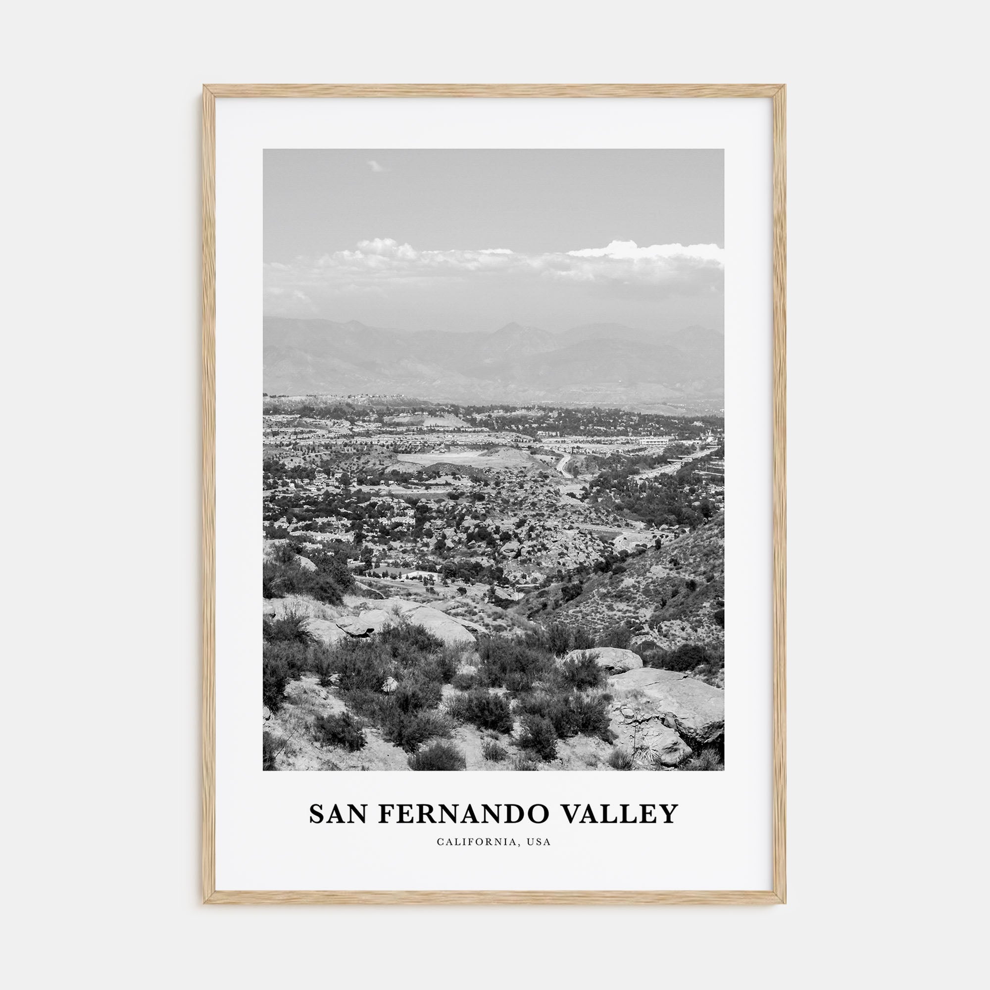 San Fernando Valley Portrait B&W Poster