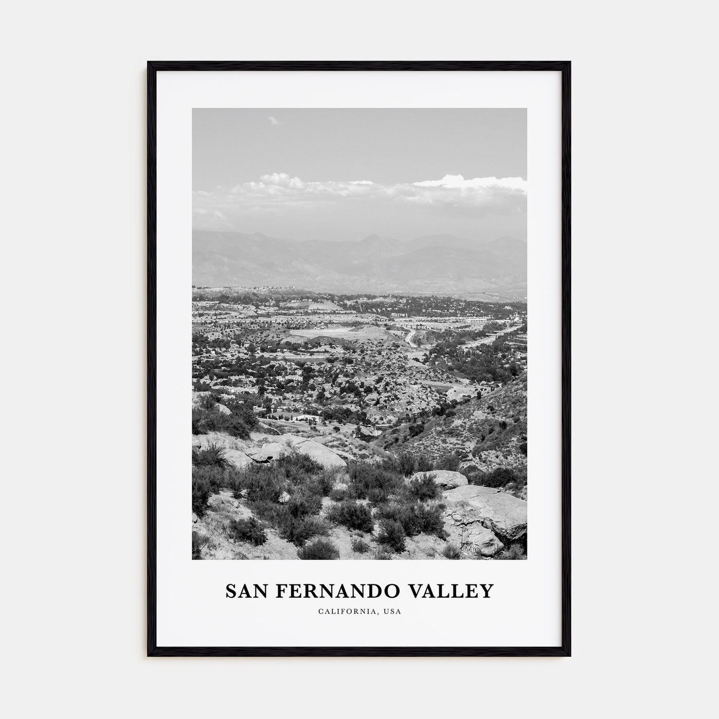 San Fernando Valley Portrait B&W Poster