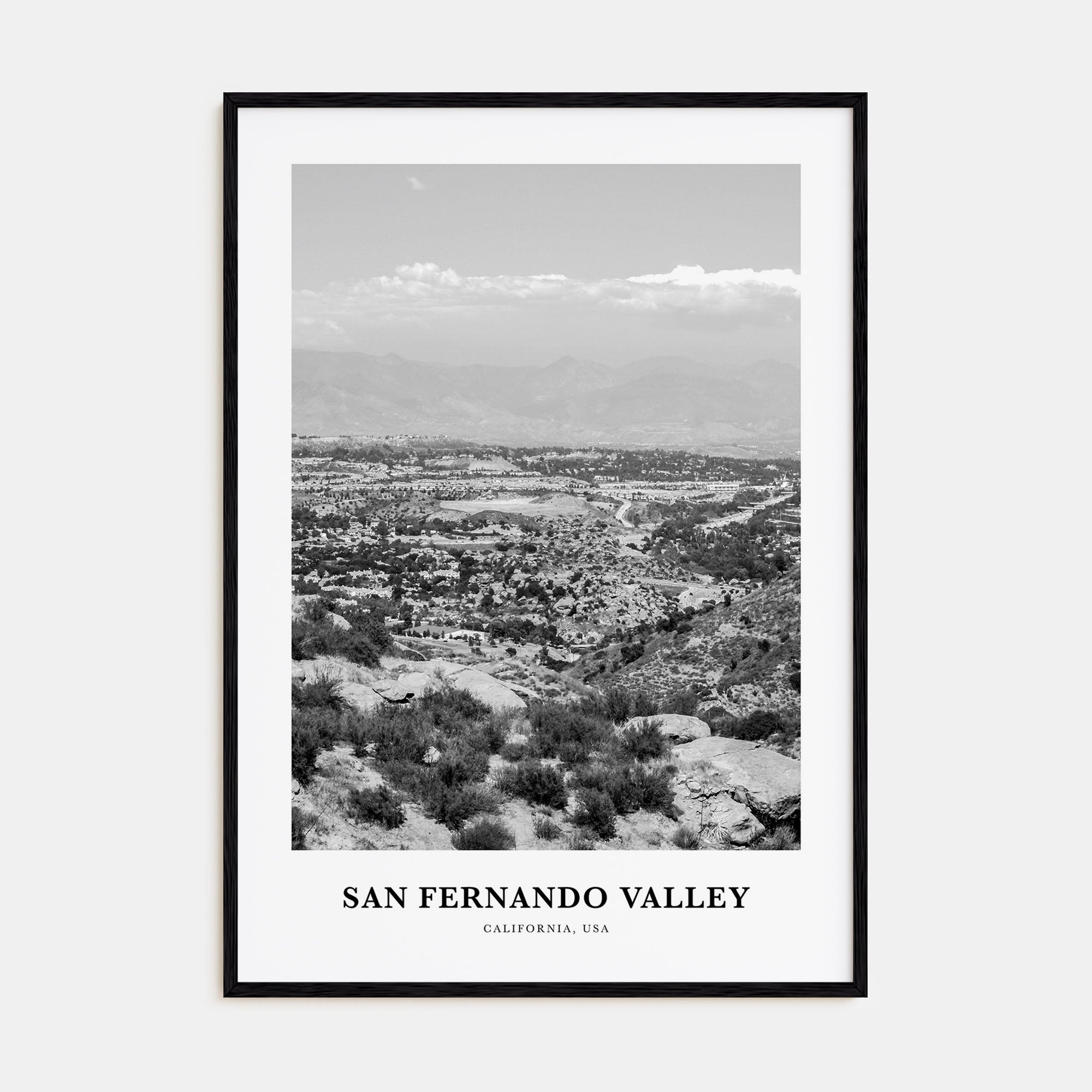 San Fernando Valley Portrait B&W Poster