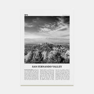 San Fernando Valley Travel B&W No 2 Poster