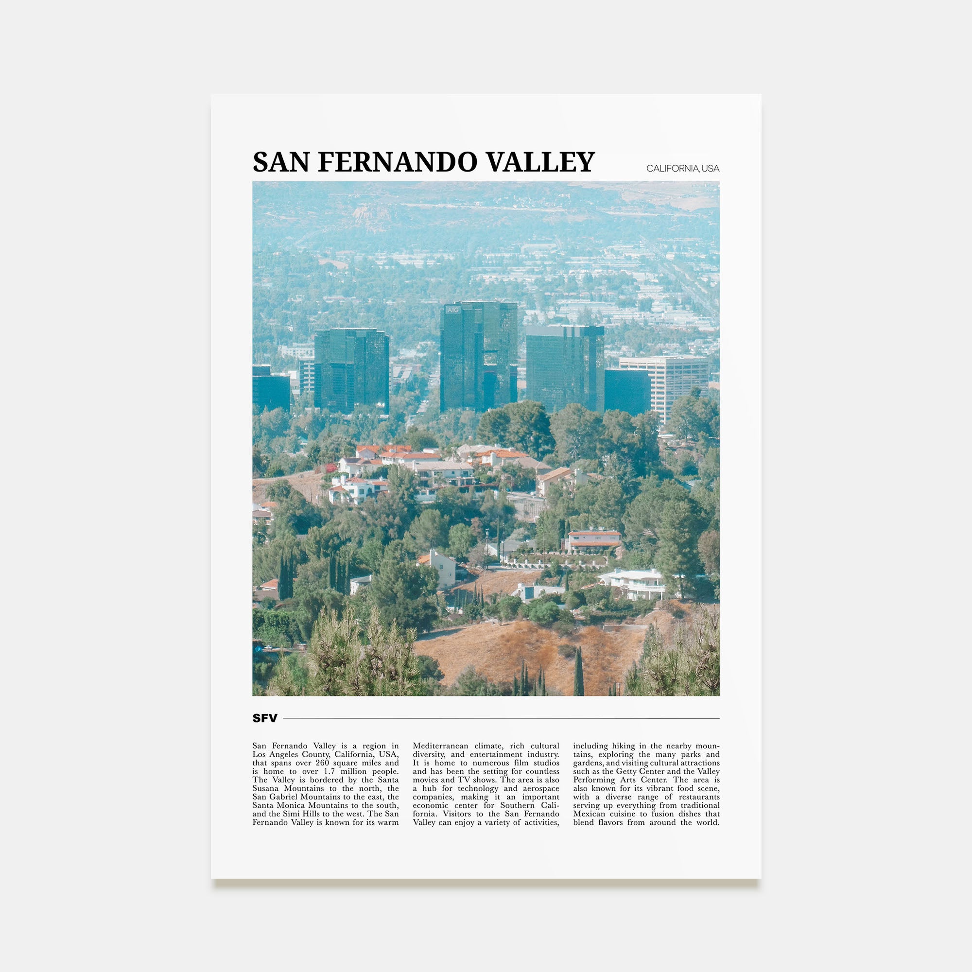 San Fernando Valley Travel Color No 1 Poster