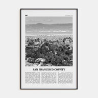 San Francisco County Travel B&W Poster
