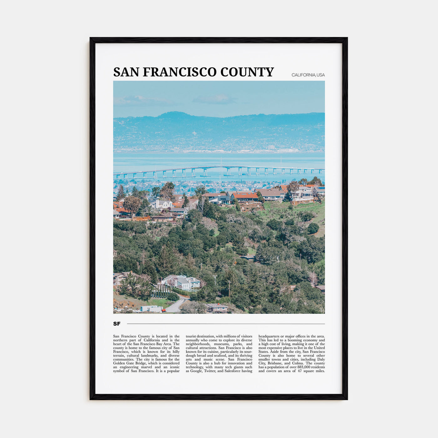 San Francisco County Travel Color Poster
