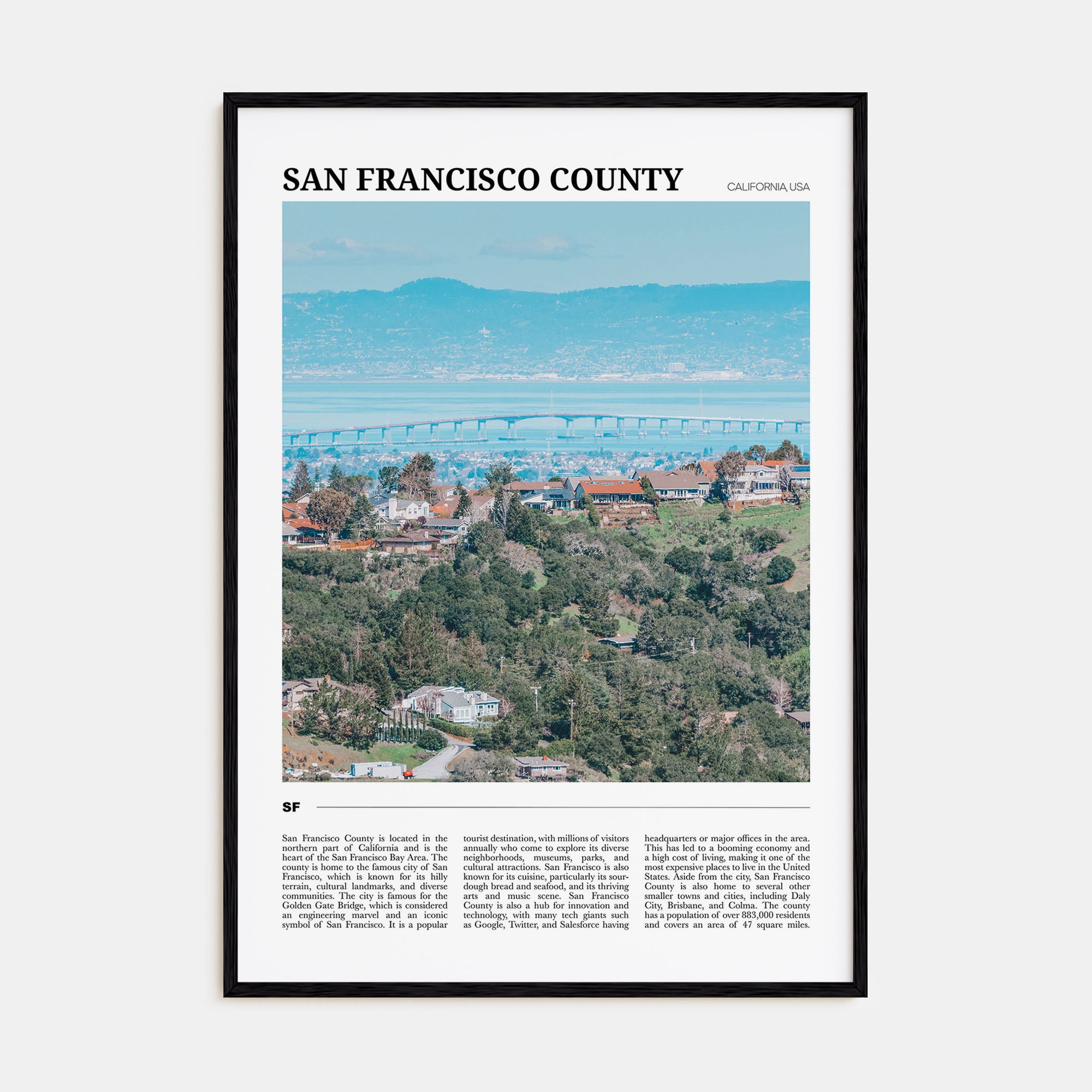 San Francisco County Travel Color Poster