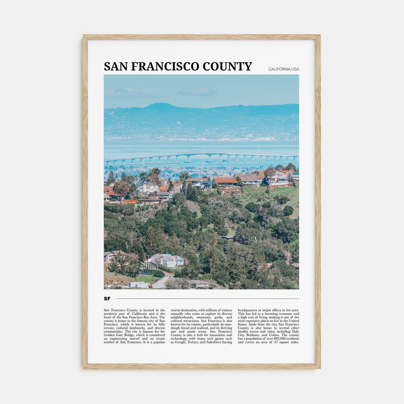 San Francisco County Travel Color Poster