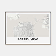 San Francisco Map Landscape Poster