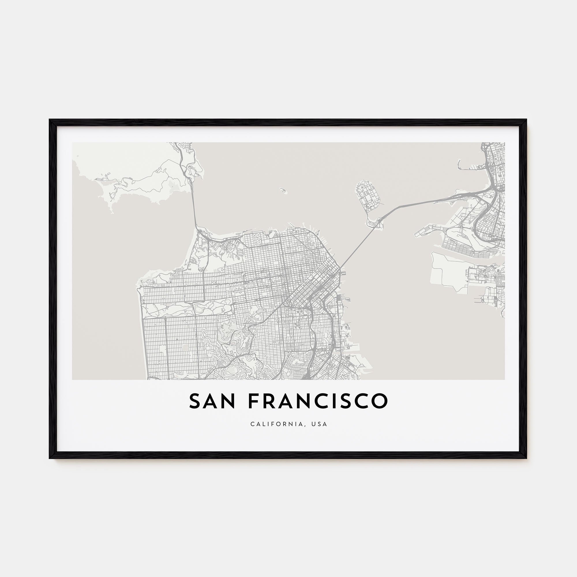 San Francisco Map Landscape Poster