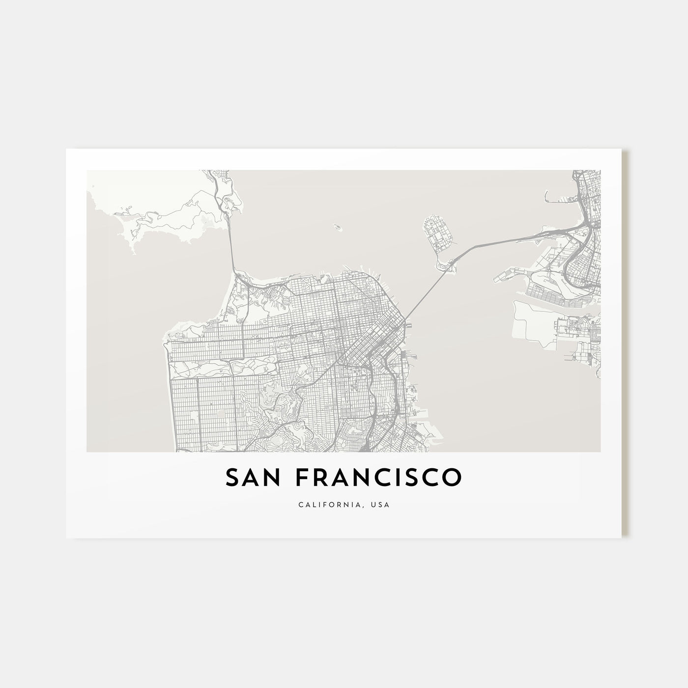 San Francisco Map Landscape Poster