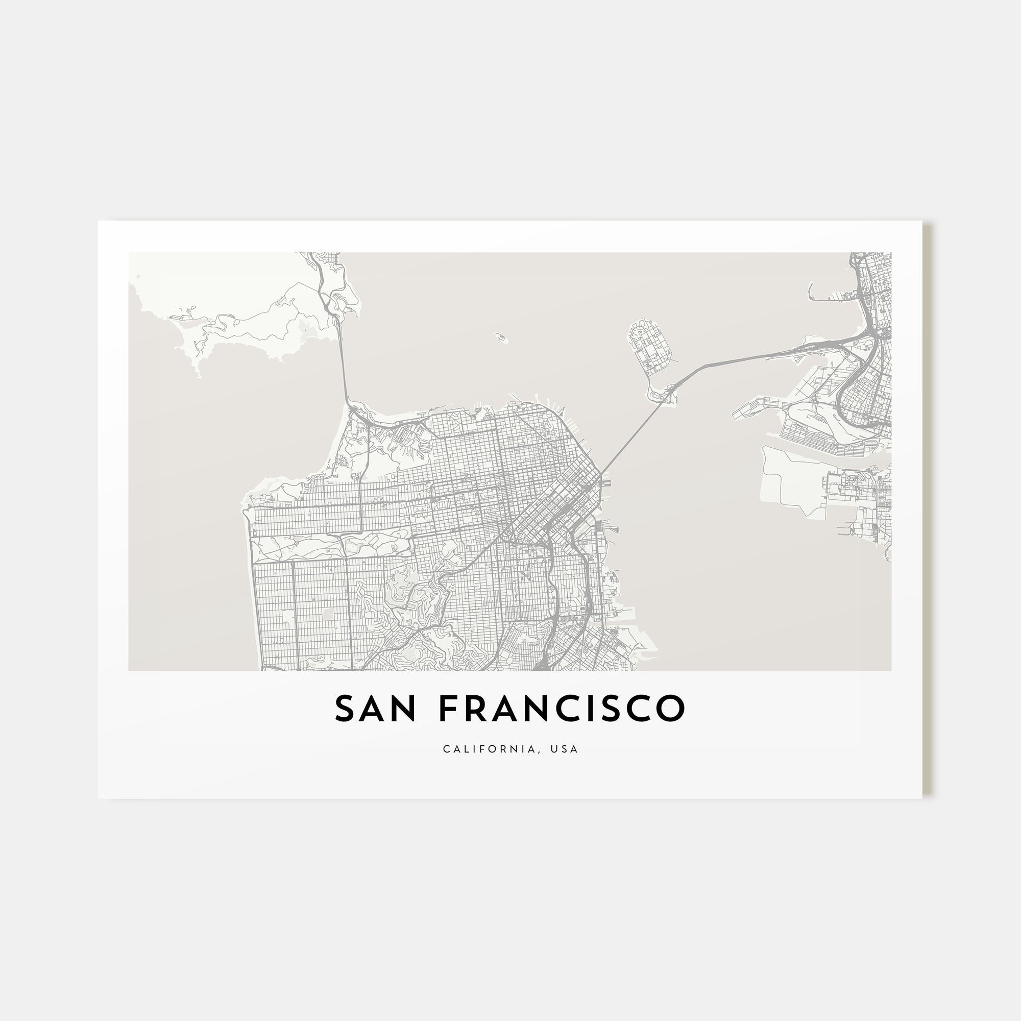 San Francisco Map Landscape Poster