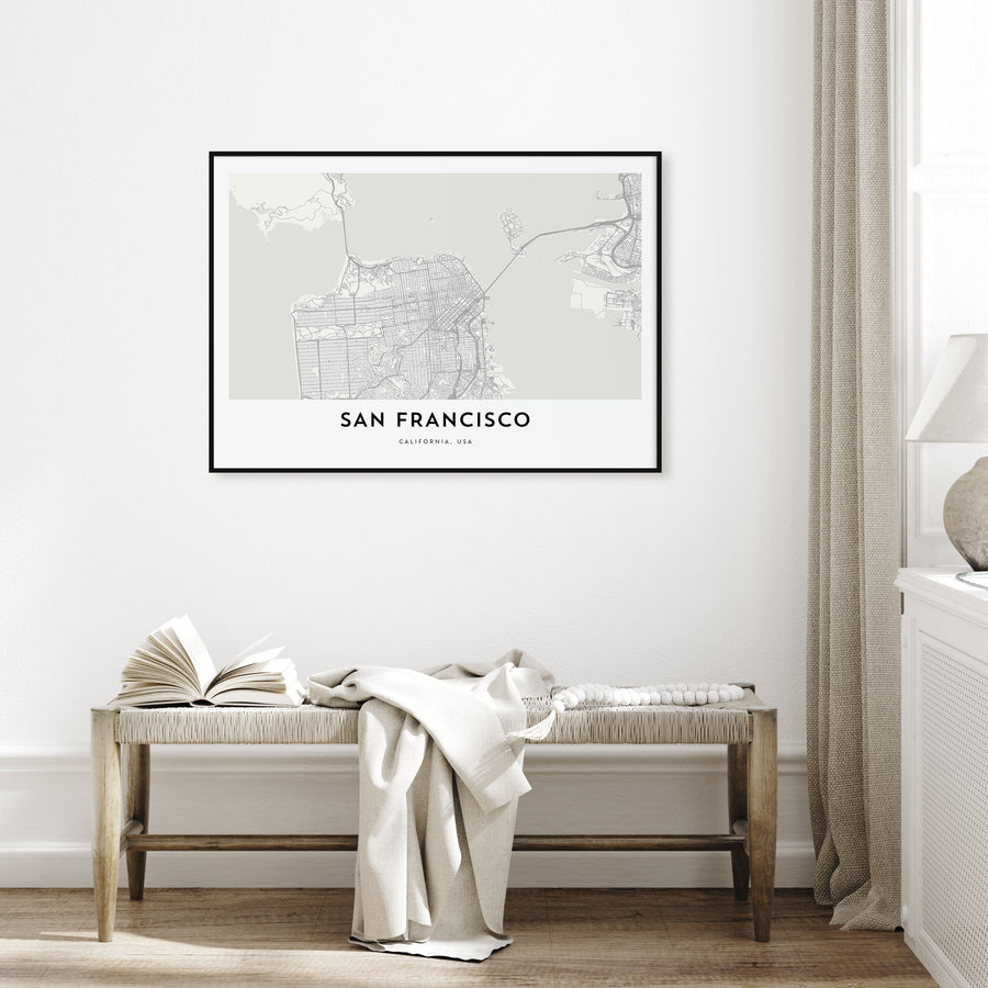 San Francisco Map Landscape Poster