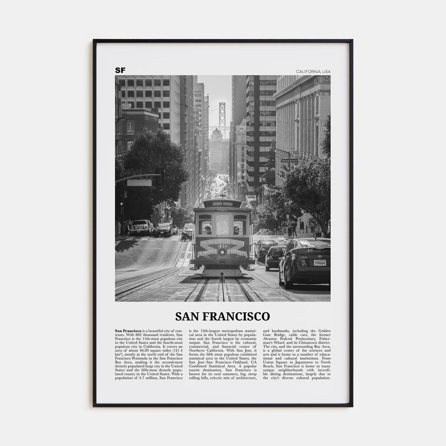 San Francisco Travel B&W No 2 Poster