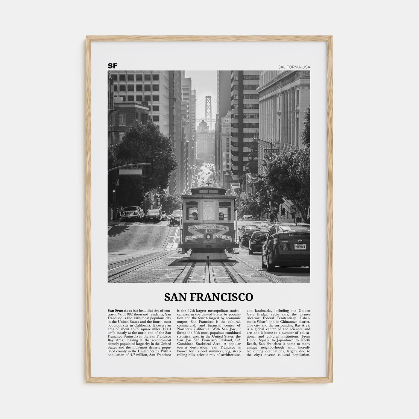 San Francisco Travel B&W No 2 Poster
