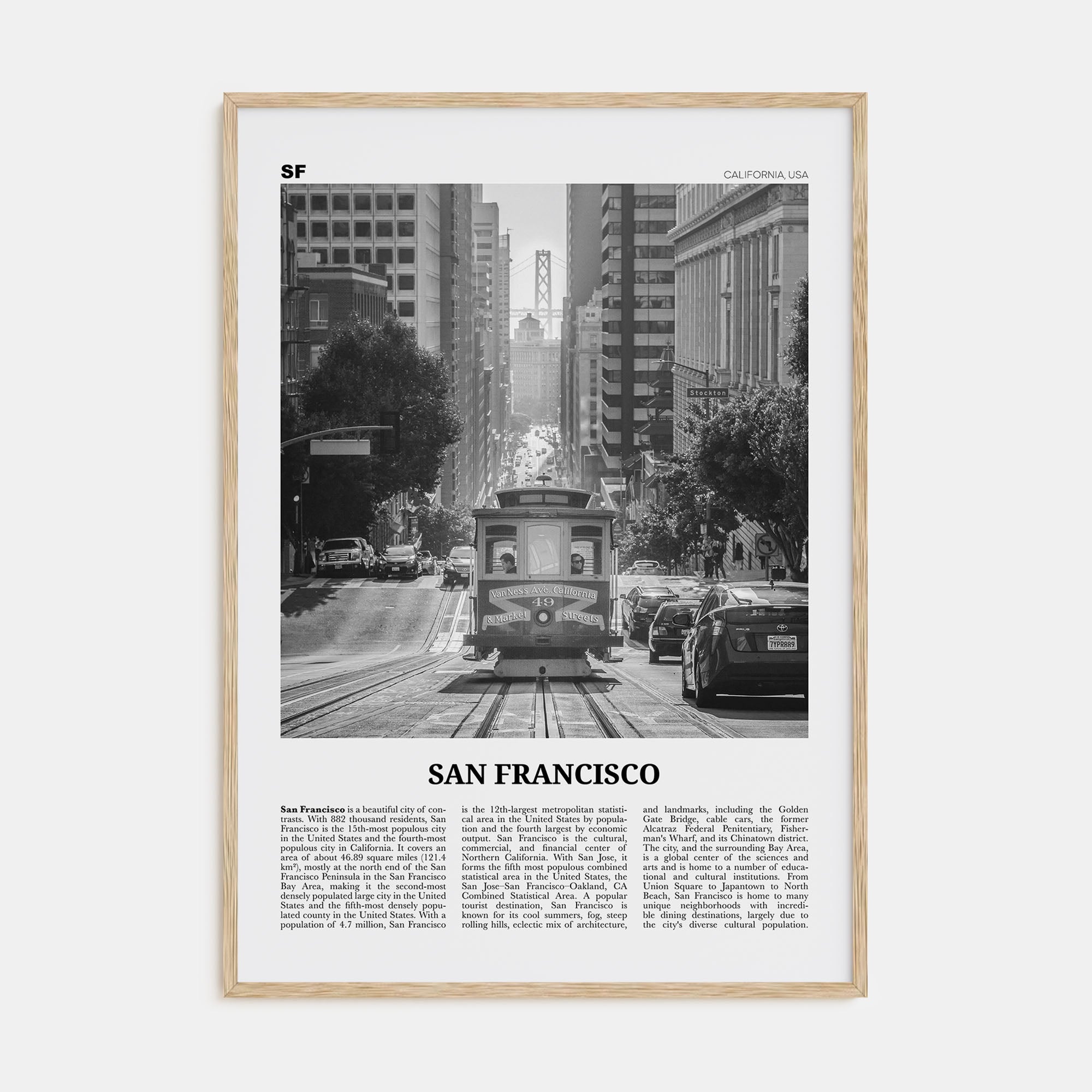 San Francisco Travel B&W No 2 Poster