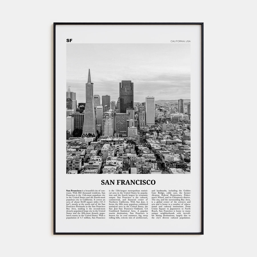 San Francisco Travel B&W No 3 Poster