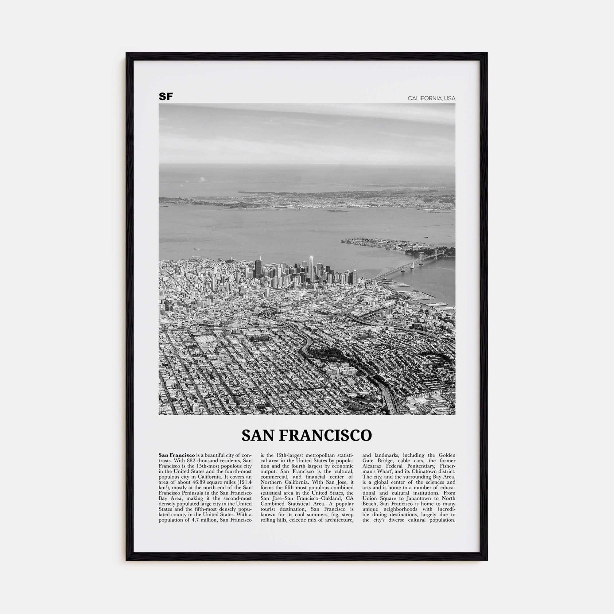 San Francisco Travel B&W No 4 Poster