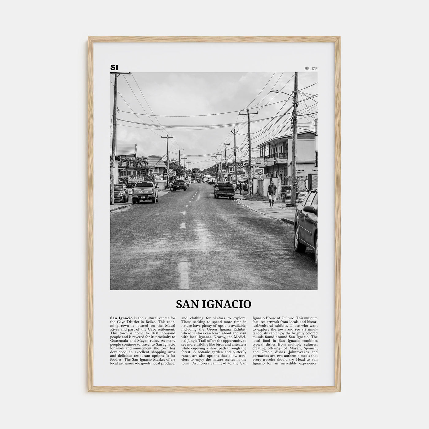 San Ignacio Travel B&W Poster