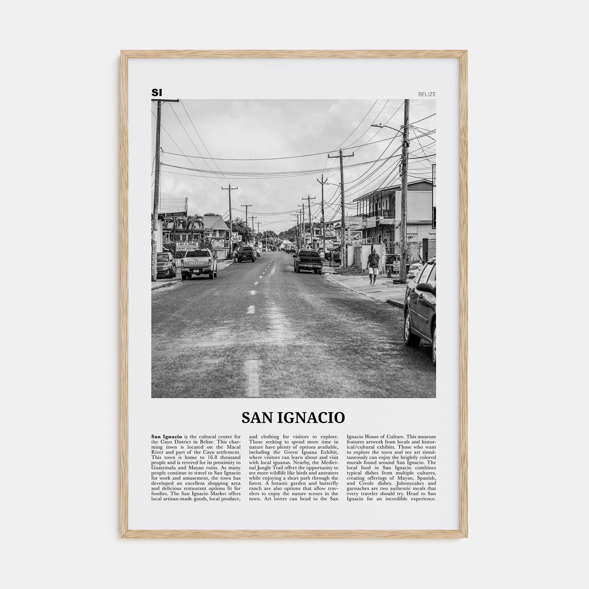 San Ignacio Travel B&W Poster