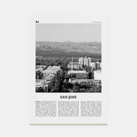 San Jose, California Travel B&W No 2 Poster