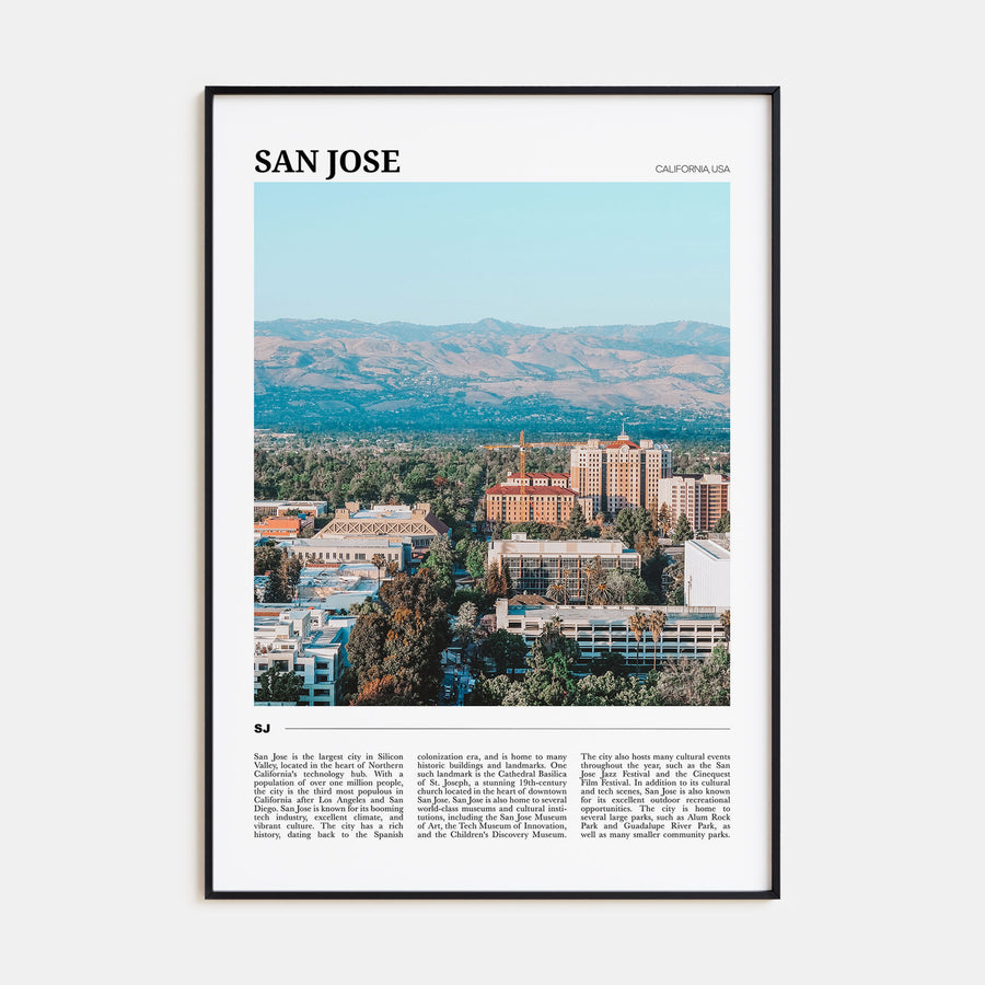 San Jose, California Travel Color Poster