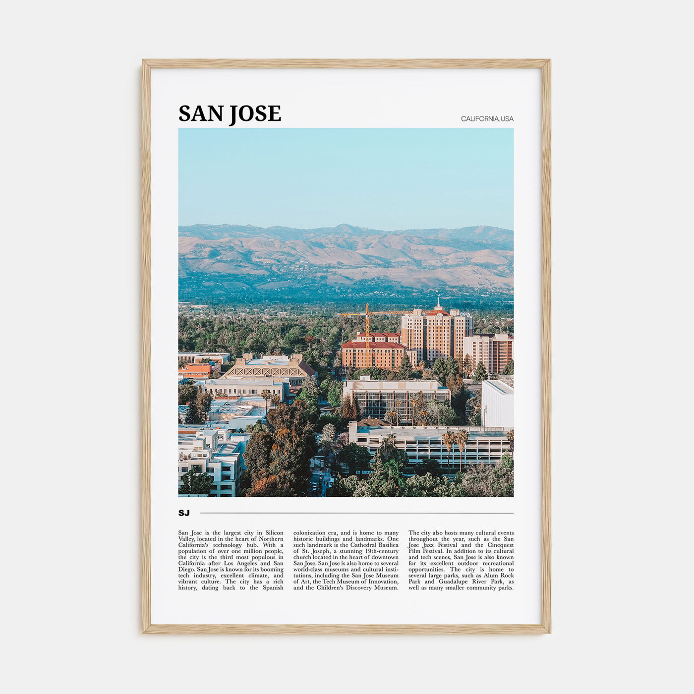 San Jose, California Travel Color Poster