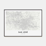 San José, Costa Rica Map Landscape Poster