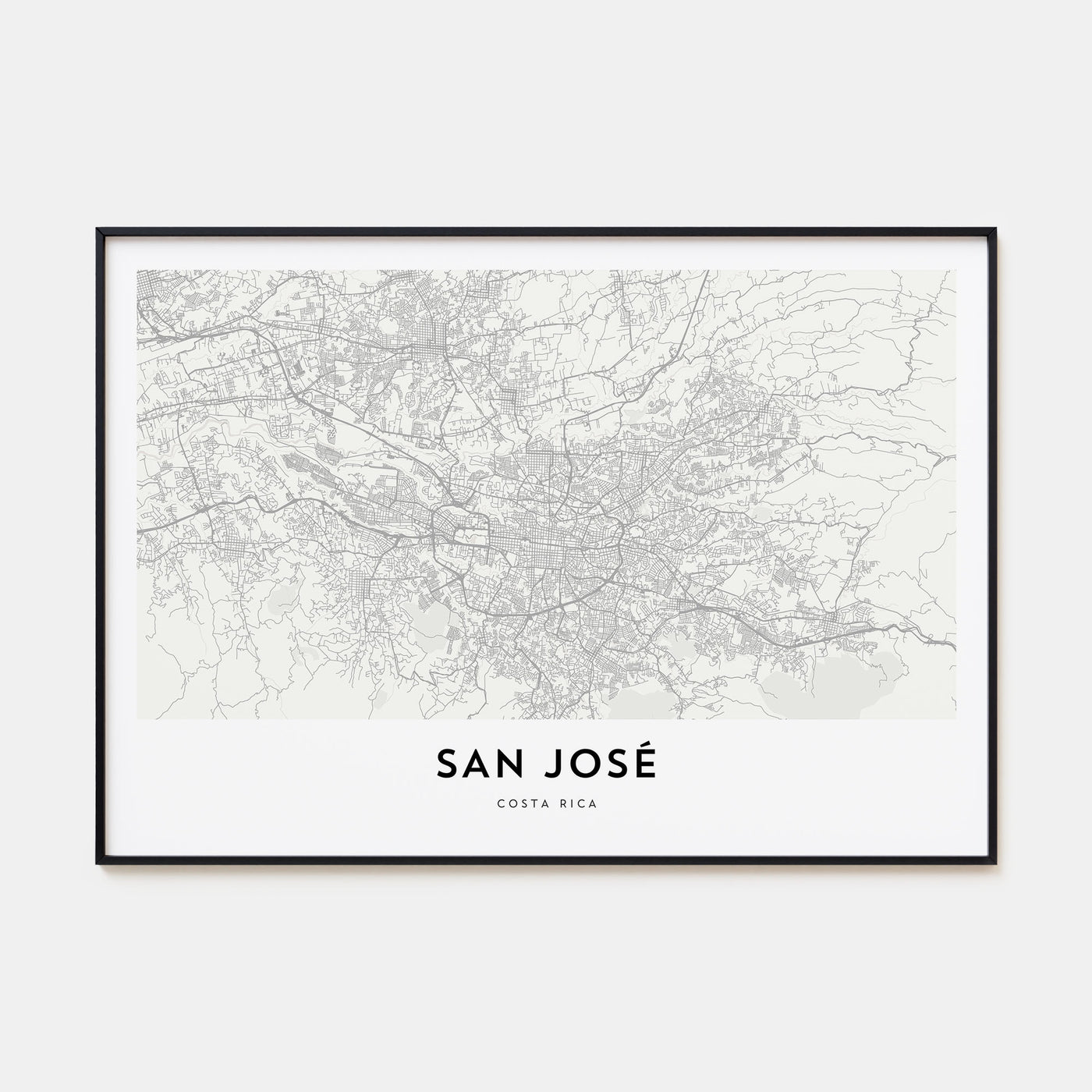 San José, Costa Rica Map Landscape Poster