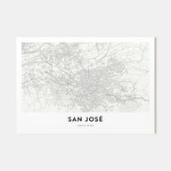 San José, Costa Rica Map Landscape Poster