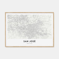 San José, Costa Rica Map Landscape Poster