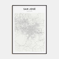 San José, Costa Rica Map Portrait Poster