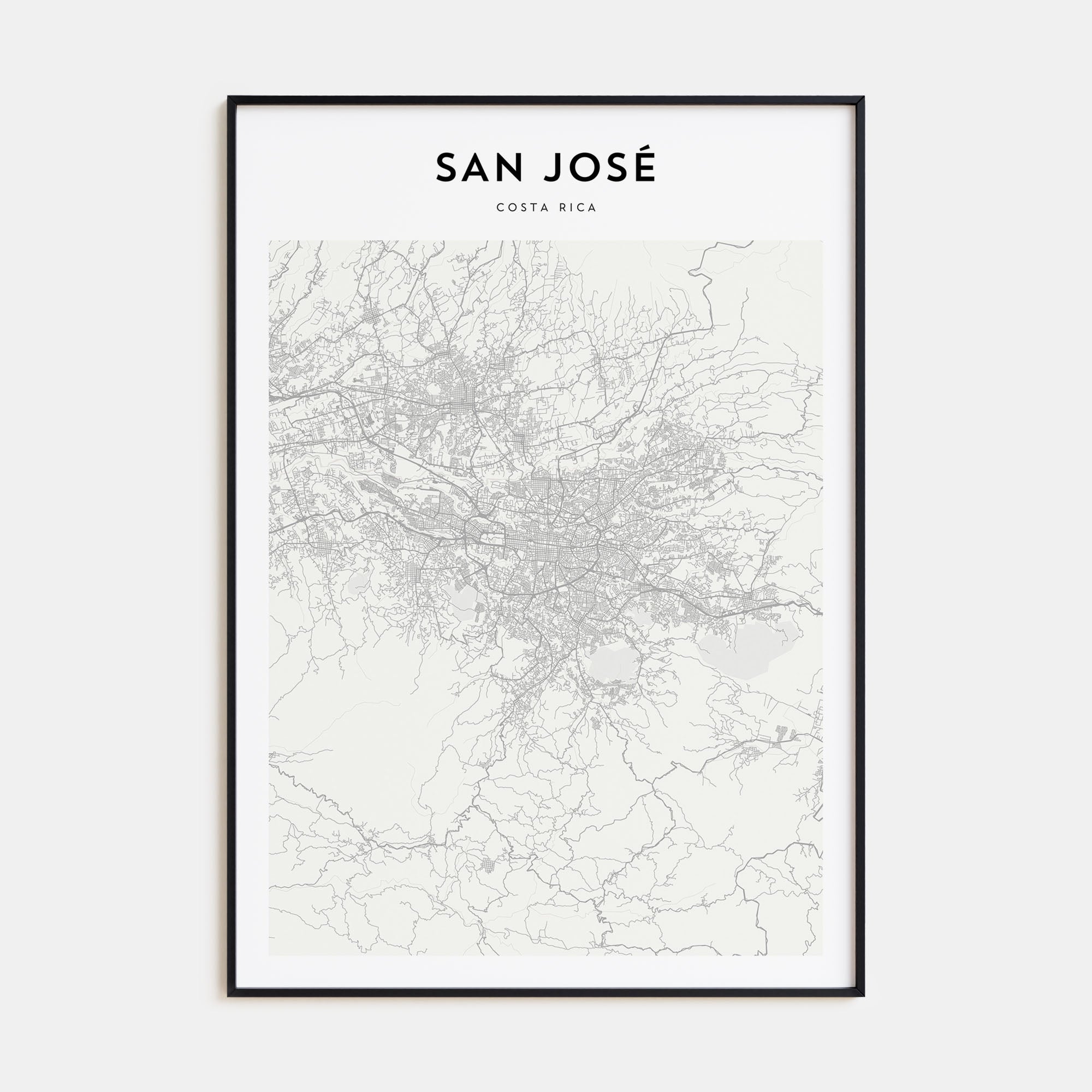 San José, Costa Rica Map Portrait Poster
