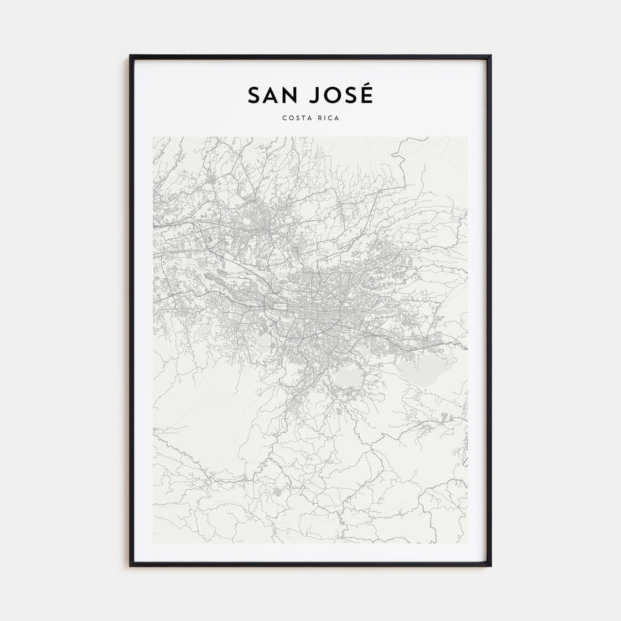 San José, Costa Rica Map Portrait Poster