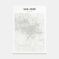 San José, Costa Rica Map Portrait Poster