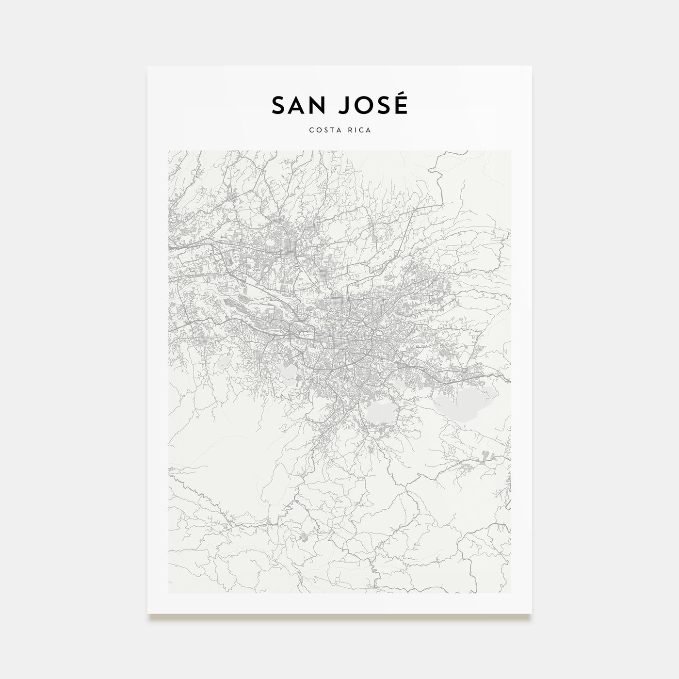 San José, Costa Rica Map Portrait Poster