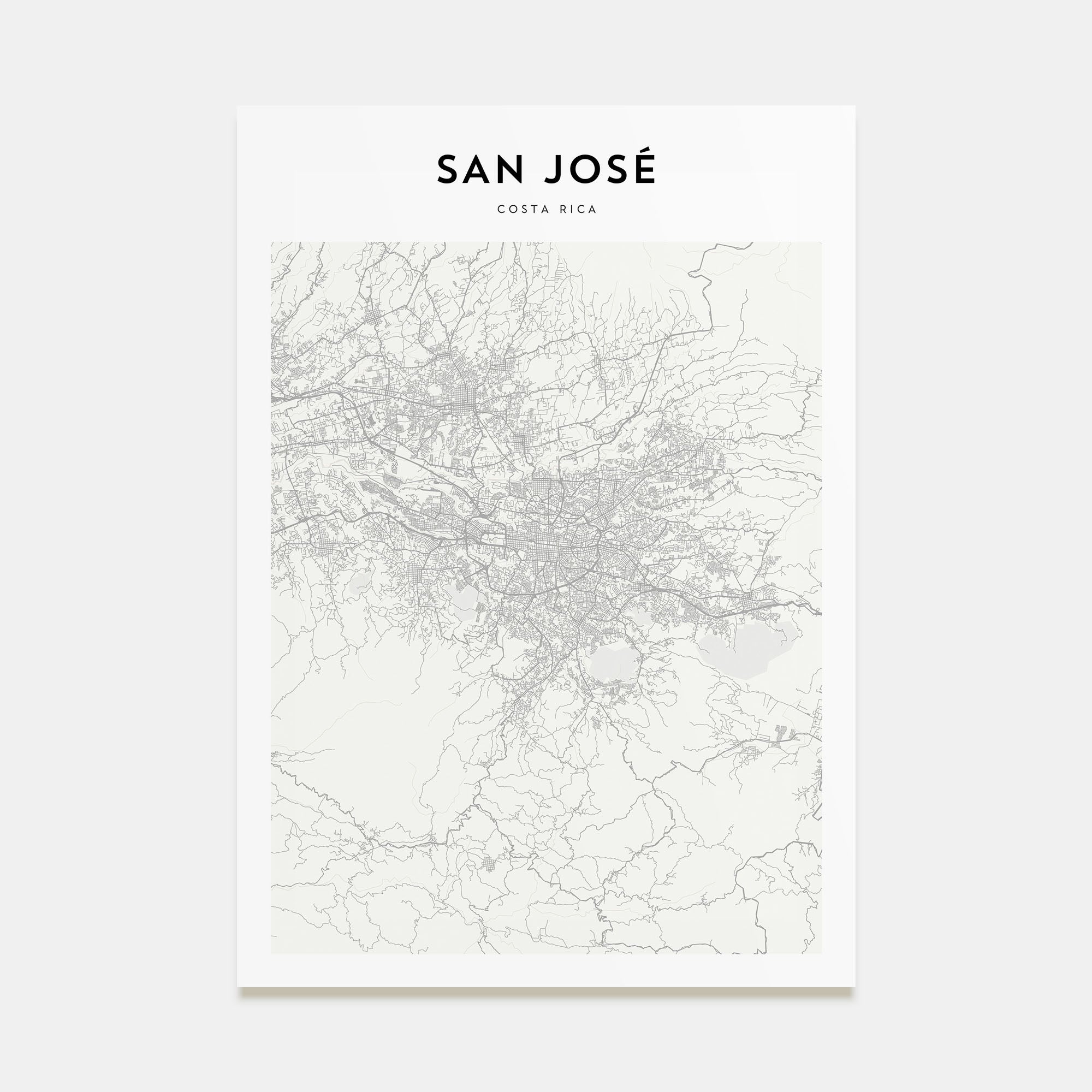 San José, Costa Rica Map Portrait Poster