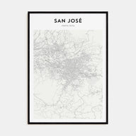 San José, Costa Rica Map Portrait Poster