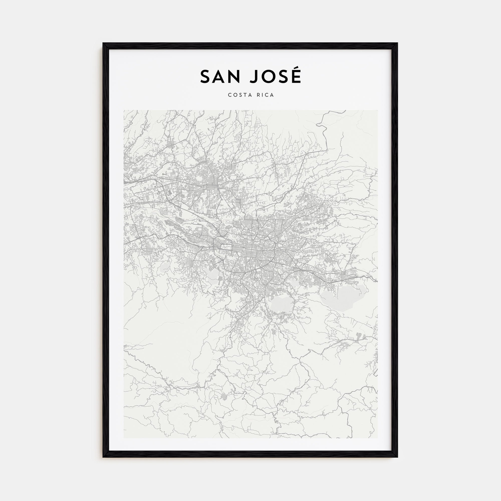 San José, Costa Rica Map Portrait Poster