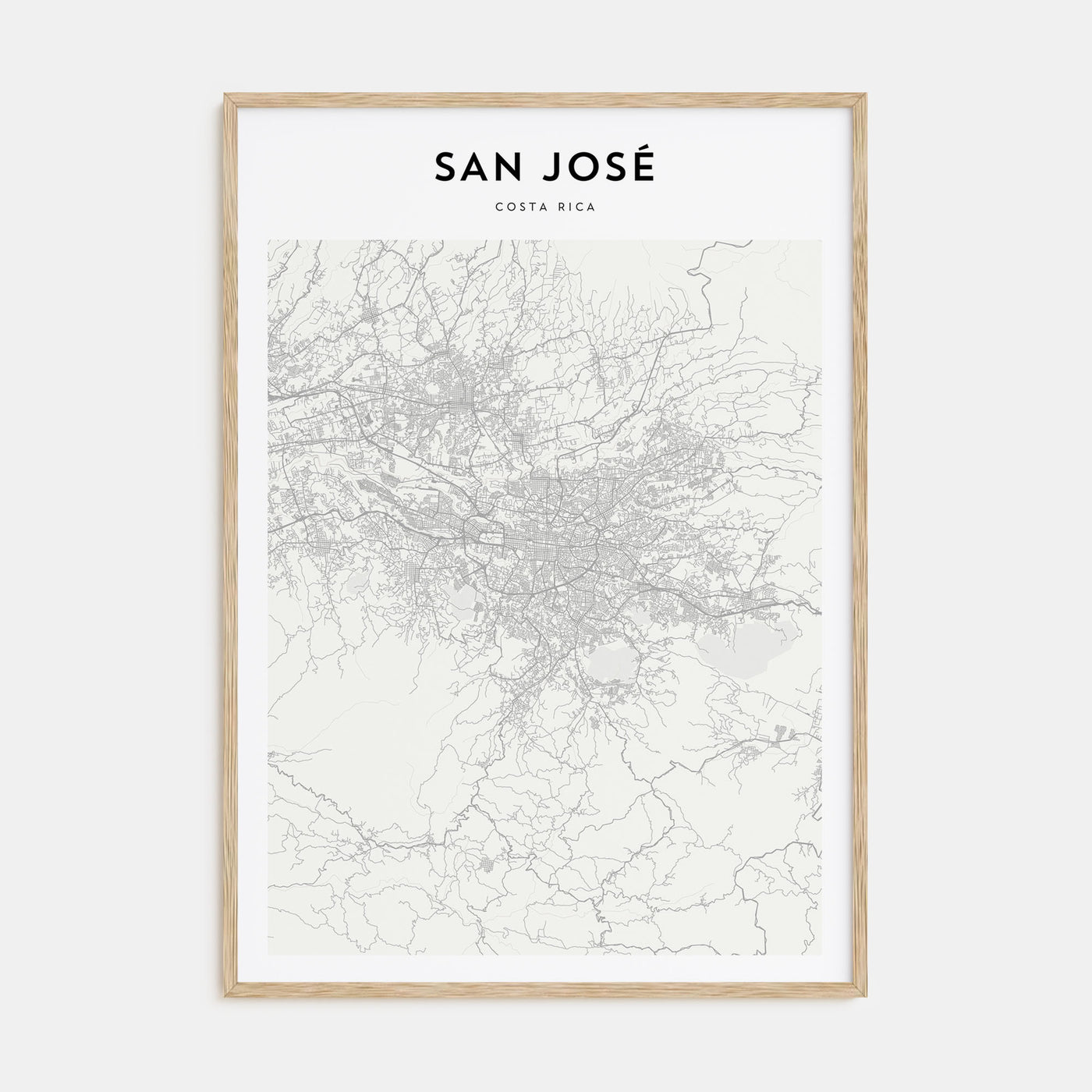 San José, Costa Rica Map Portrait Poster