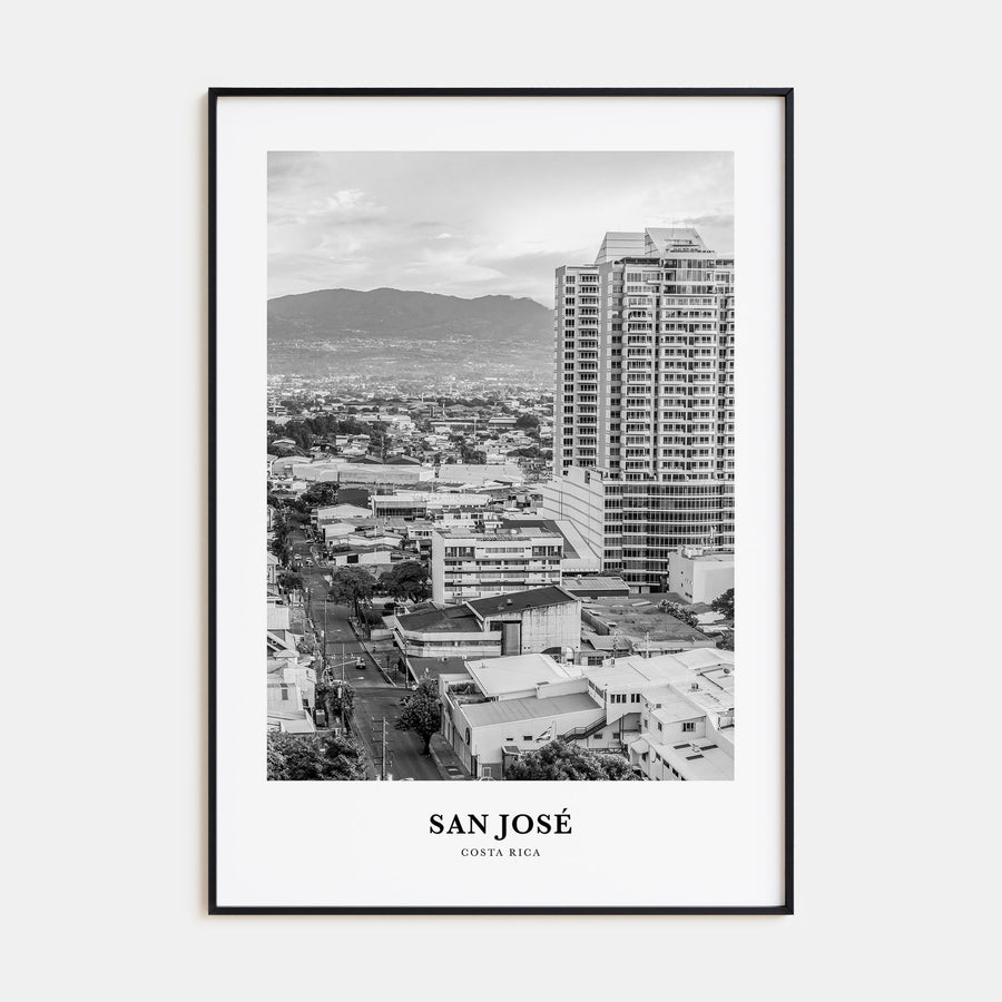 San José, Costa Rica Portrait B&W Poster