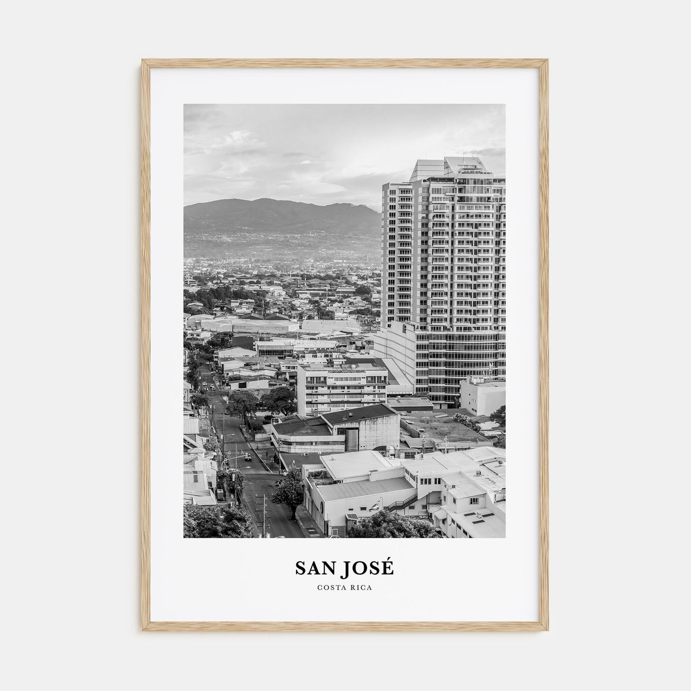 San José, Costa Rica Portrait B&W Poster