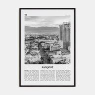 San José, Costa Rica Travel B&W Poster