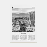 San José, Costa Rica Travel B&W Poster