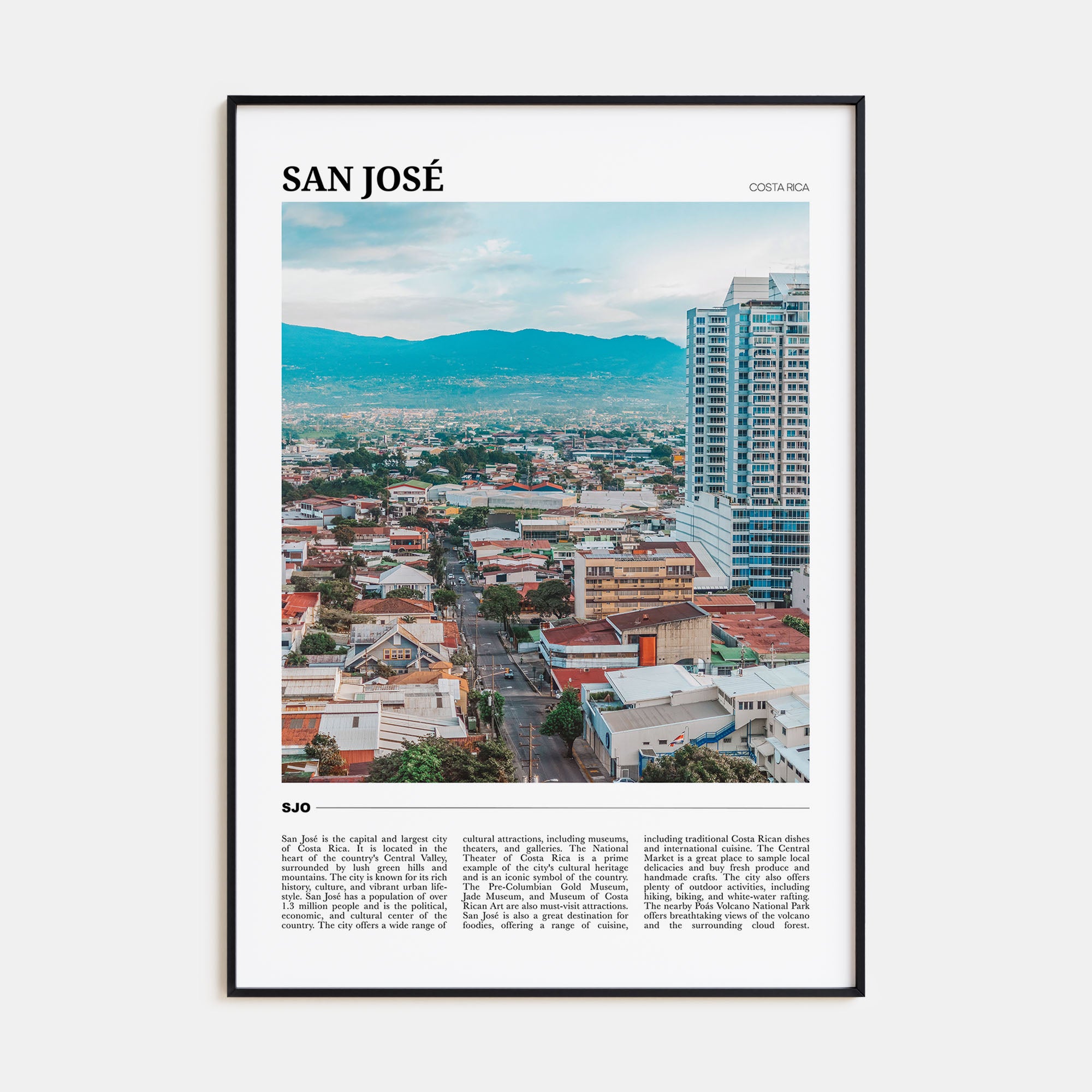 San José, Costa Rica Travel Color Poster
