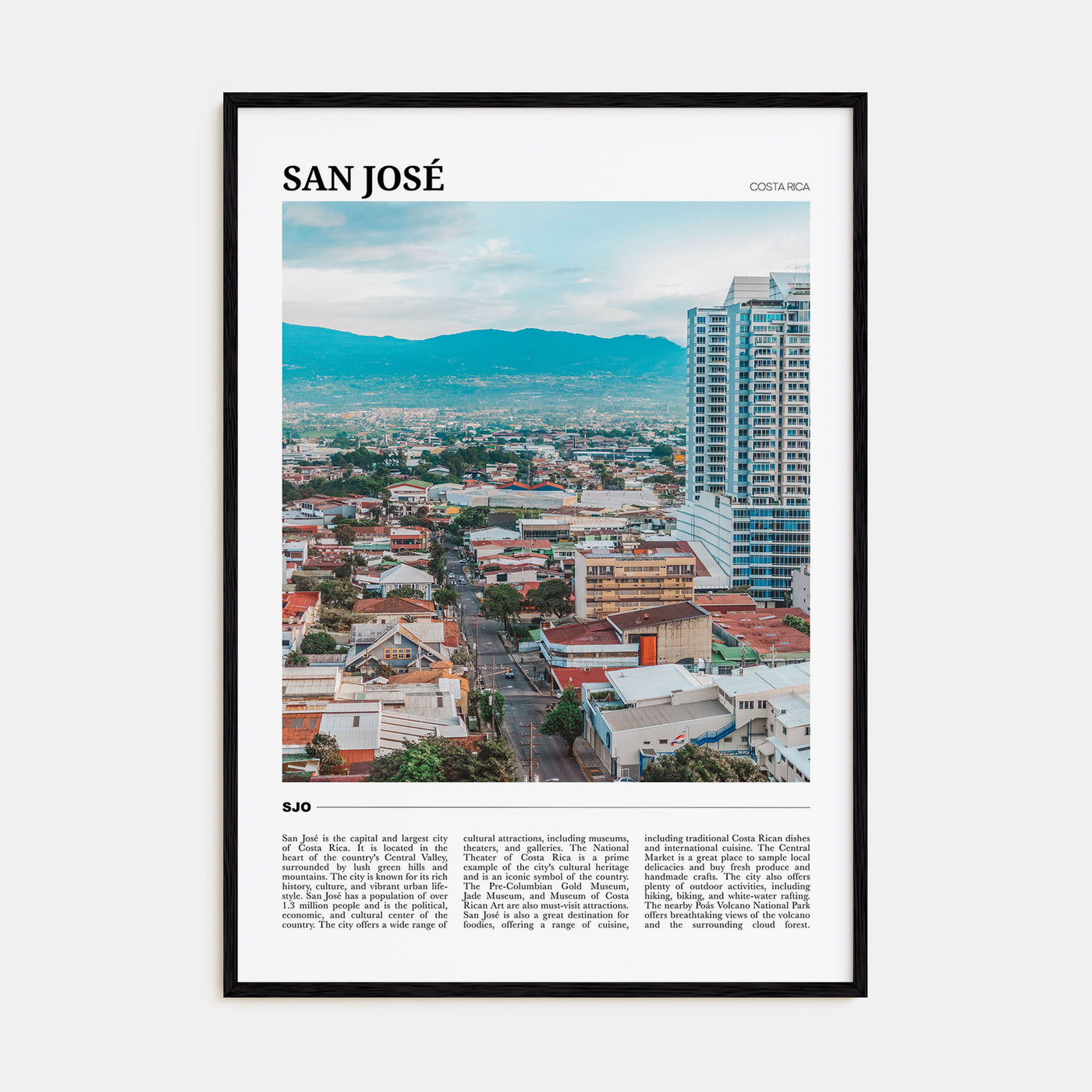 San José, Costa Rica Travel Color Poster