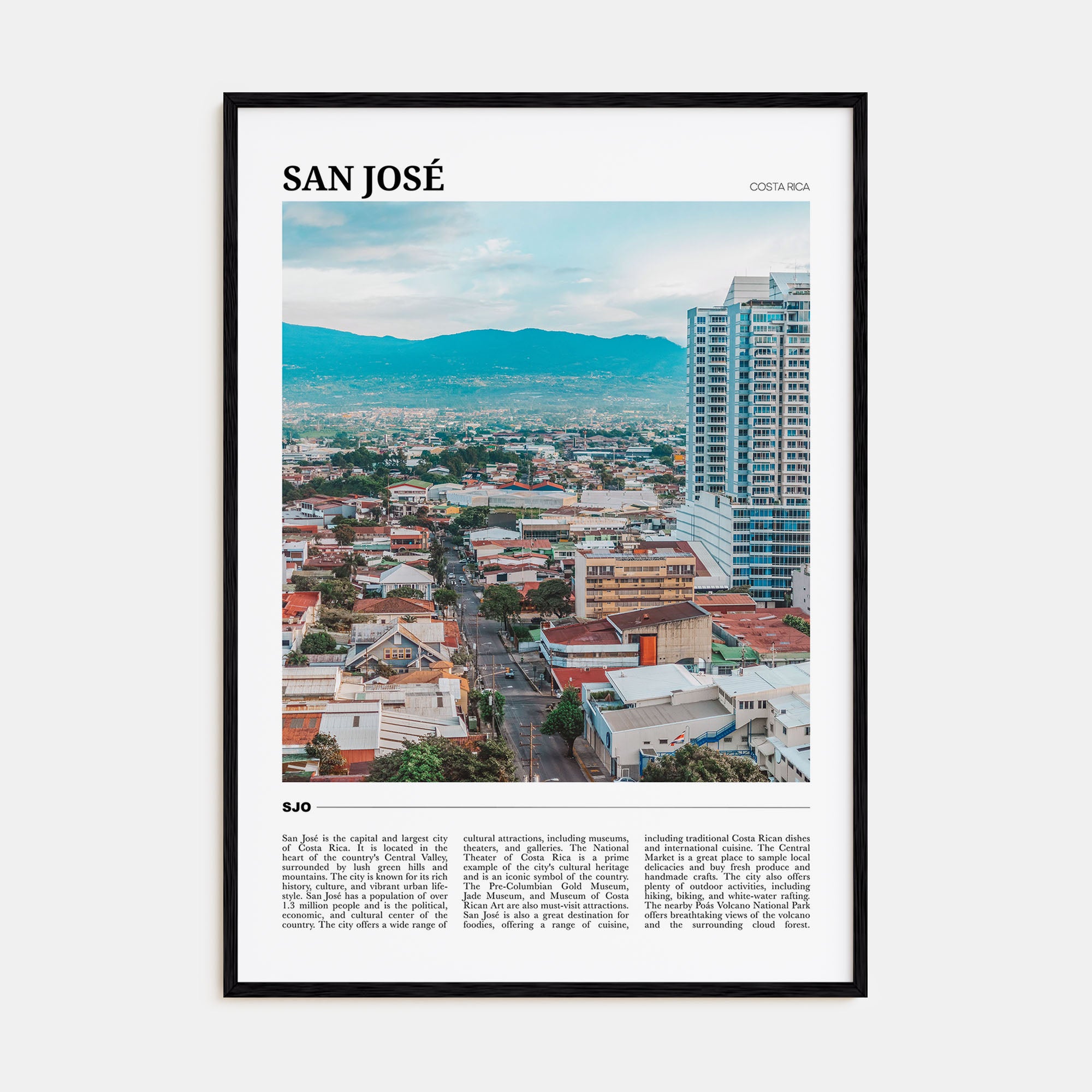 San José, Costa Rica Travel Color Poster