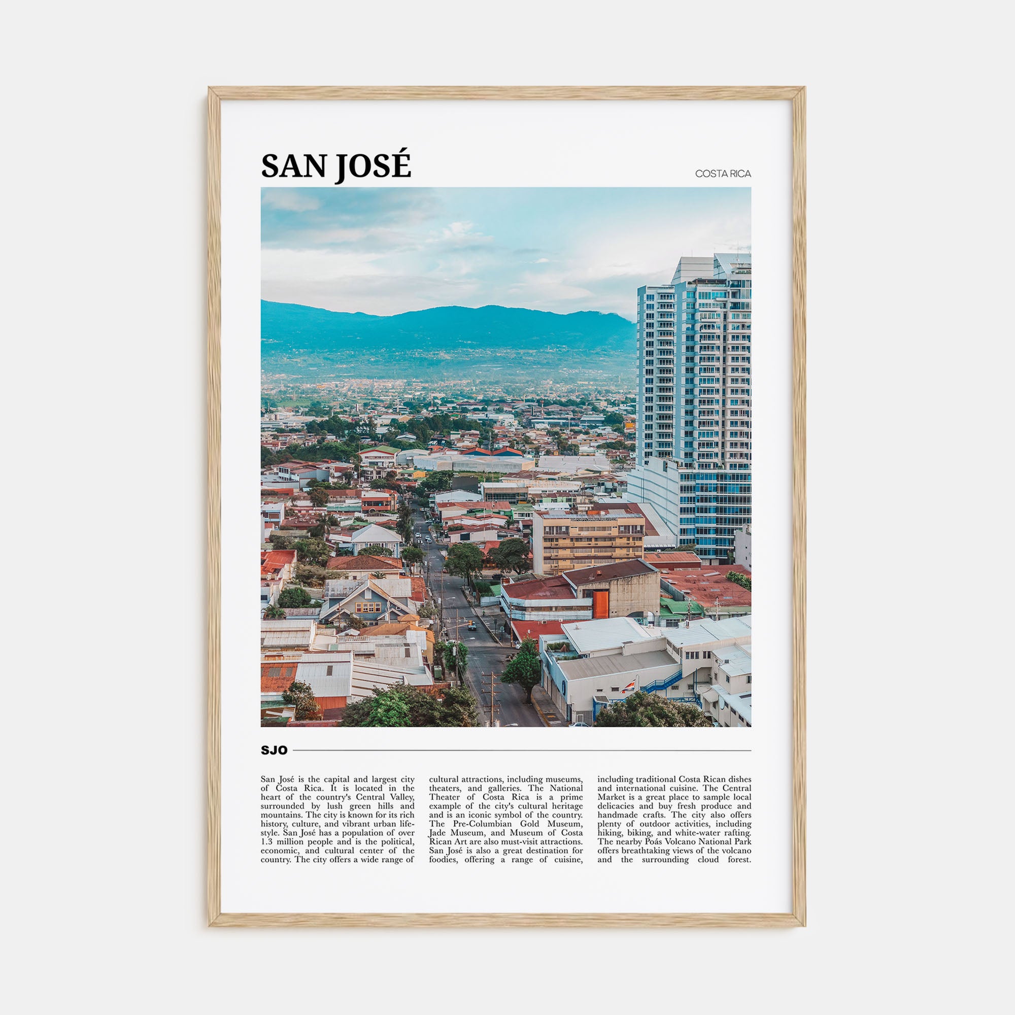 San José, Costa Rica Travel Color Poster