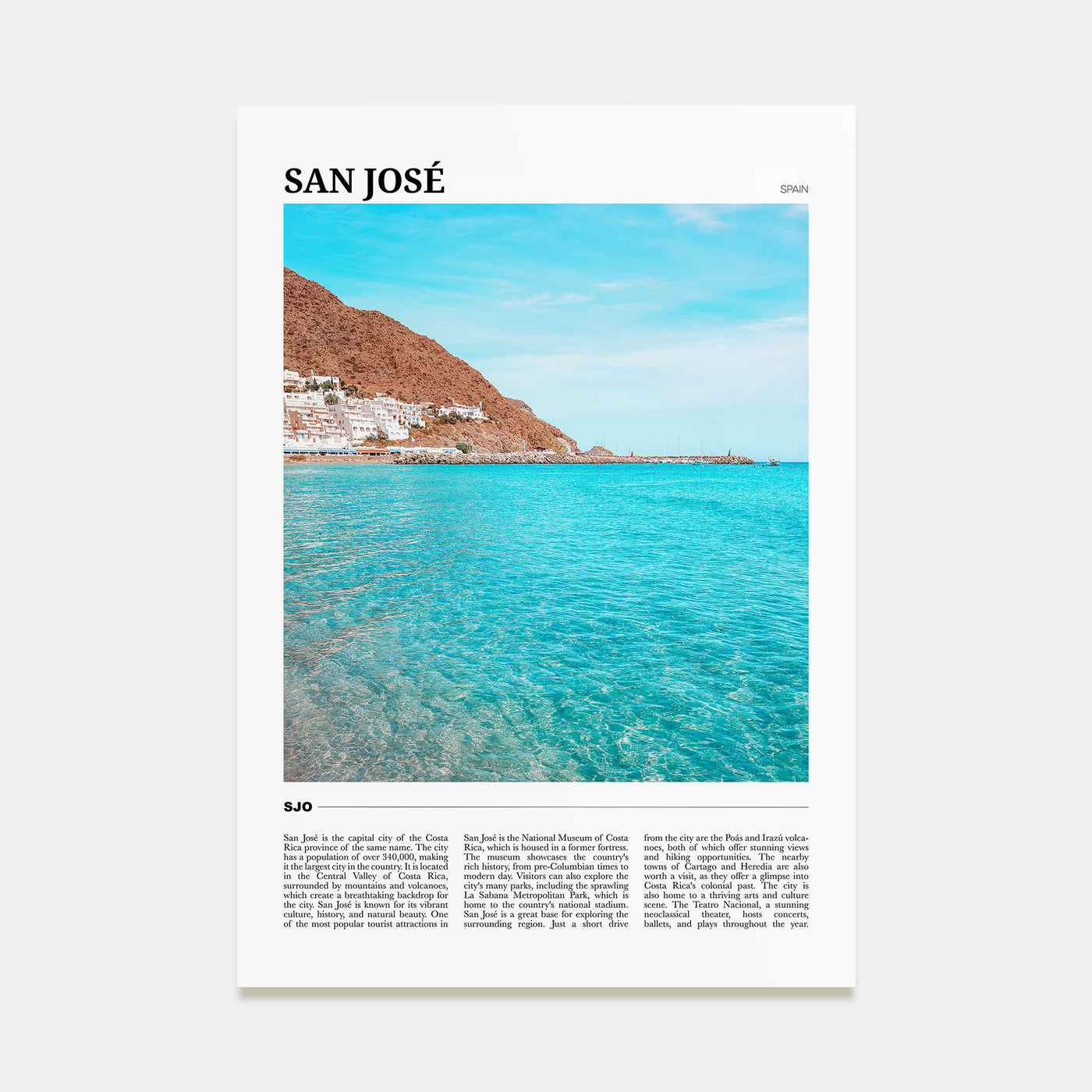 San José, Spain Travel Color Poster